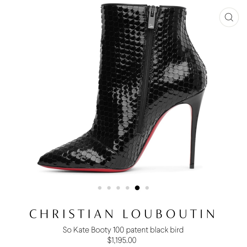 NIB Christian Louboutin So Kate Booty 100 patent black bird